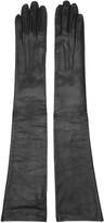 Erdem Black Leather Midi Gloves