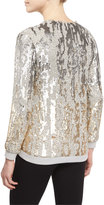 Thumbnail for your product : Jenny Packham Long-Sleeve Sequined Burnout Top, Dawn Gold