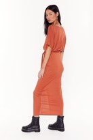 Thumbnail for your product : Nasty Gal Womens Don't Put It Off-the-Shoulder Ribbed Dress - Orange - 6