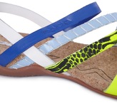 Thumbnail for your product : DKNY Sparrow Footbed Yellow/Blue Flat Sandals