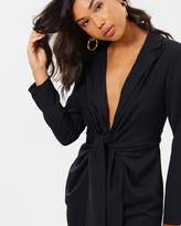 Thumbnail for your product : Missguided Satin Tie Front Knot Shift Dress