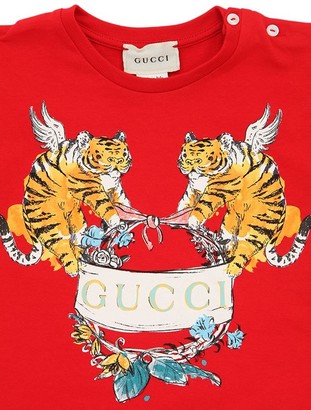 Gucci Tiger Print Cotton Jersey T-shirt