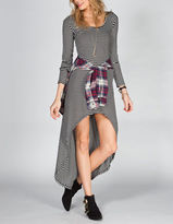 Thumbnail for your product : Full Tilt Open Back Striped Hi Low Maxi Dress