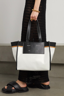 Proenza Schouler White Label Large Morris Leather-trimmed Coated-canvas Tote - Off-white - one size