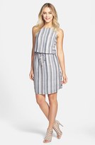Thumbnail for your product : Vince Camuto Stripe Linen Blend Drawstring Waist Dress (Regular & Petite)