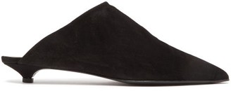 Acne Studios Brion Shearling-lined Suede Point-toe Mules - Womens - Black Acne Studios Brion Shearling-lined Suede Point-toe Mules - Womens - Black
