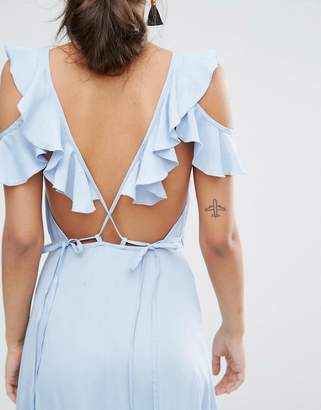ASOS Delicate Ruffle Wrap Front Cami Maxi Dress