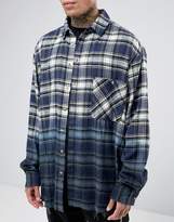 Thumbnail for your product : Reclaimed Vintage Inspired Oversized Checked Flannel Shirt In Dip Dye