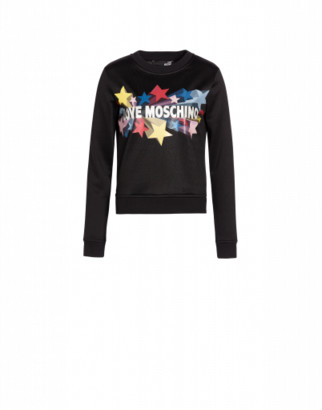 Love Moschino Glitter Stars Shiny Sweatshirt