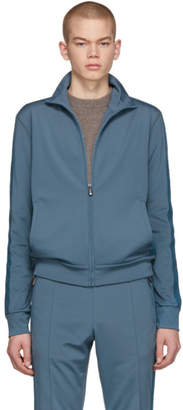 Bottega Veneta Blue Jersey Zip-Up Sweater