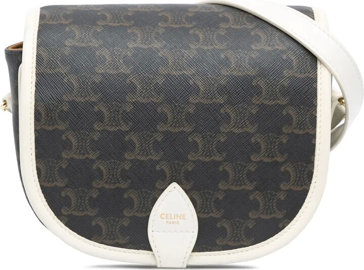 Céline Pre-Owned 2020 Medium Triomphe Coated Canvas Folco crossbody bag