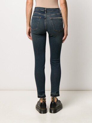 Frame Mid Rise Distressed Skinny Jeans
