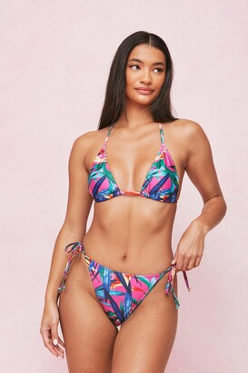 Nasty Gal Womens Tropical Triangle Bikini Set