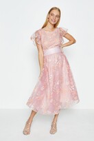 Thumbnail for your product : Coast Embroidered Flute Sleeve Midi Dress