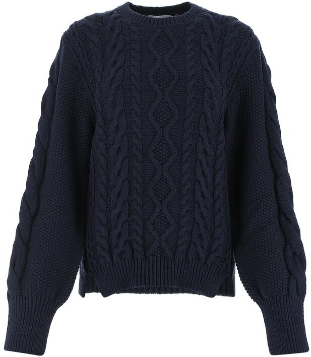 Stella McCartney Kind Intarsia Wool And Cotton-blend Sweater - Blue -  ShopStyle
