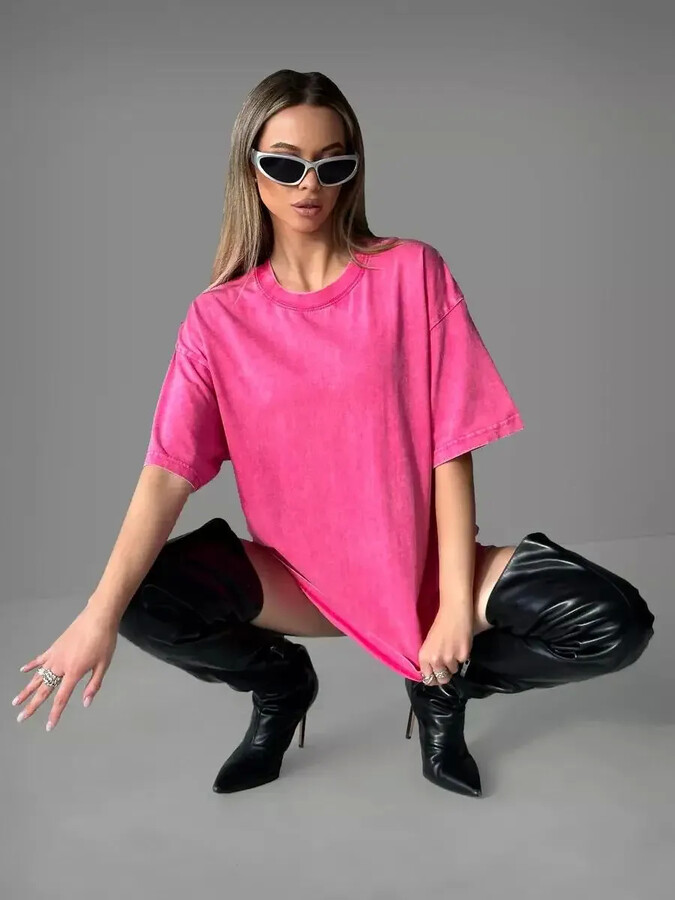 None Summer Cotton Washed Women T-Shirts Hip Hop Loose Tee Shirt All-Match Fashion Short Sleeve Comfortable Multicolor Female Tops