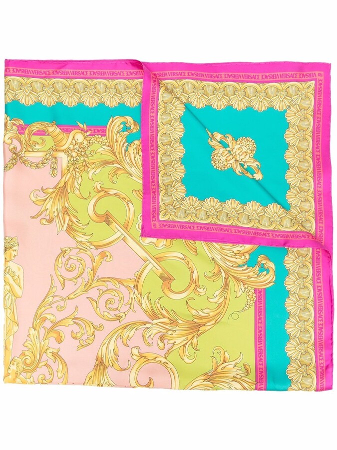 Versace BaroquePrint Silk Scarf ShopStyle Scarves & Wraps