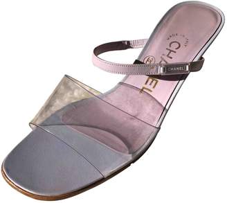 Chanel Purple Leather Sandals