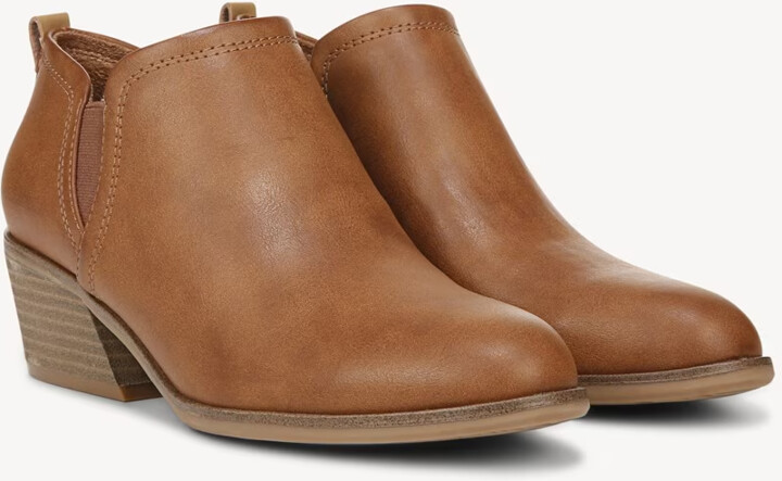 Laurel Boots WoBrown Slip On Block Heel Ankle Bootie ZAP424