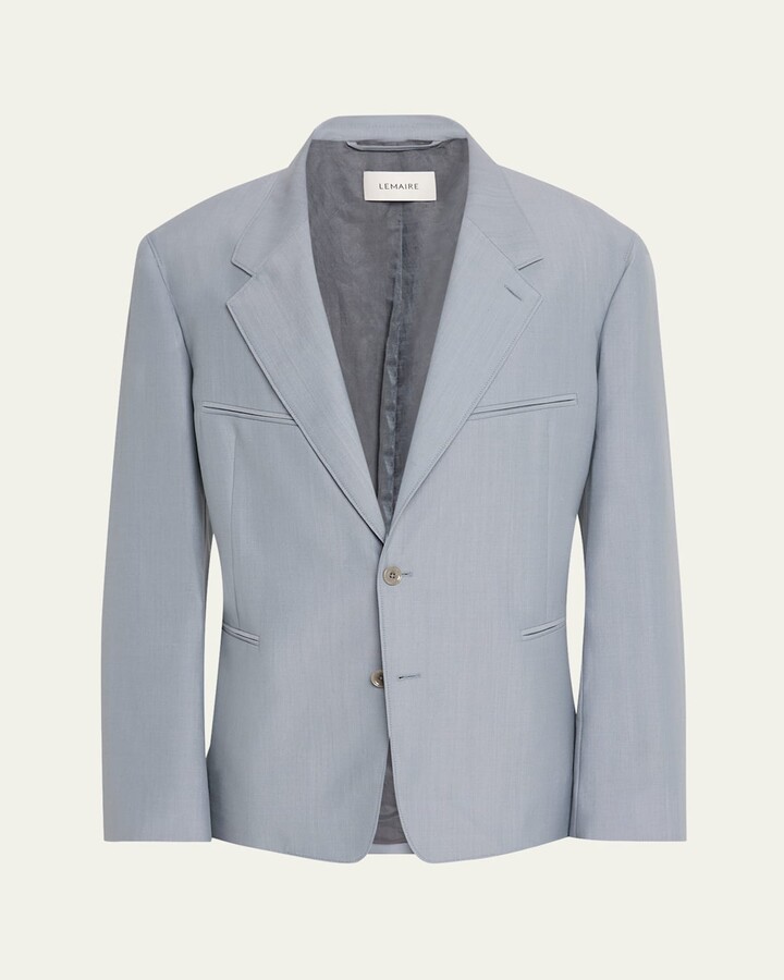Men's Tailored Melange Single-Breasted Jacket