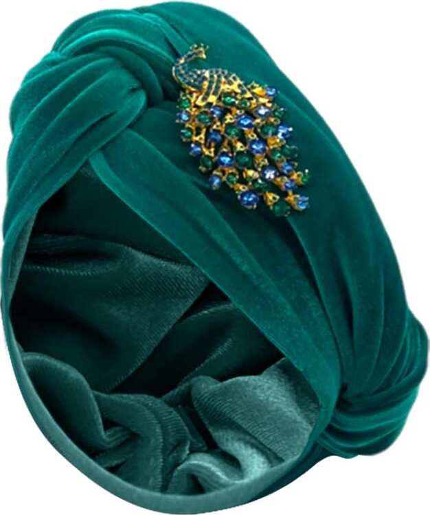Julia Clancey Classic Jade Peacock Turban - ShopStyle Hats