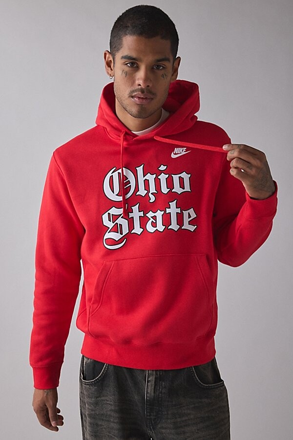 Fanatics Ohio State University Nike Old English Graphic Hoodie Sweatshirt in Red