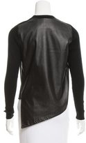 Thumbnail for your product : Soyer Leather-Trimmed Wool Sweater