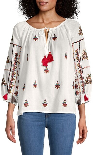 embroidered boho tops