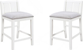 Latitude Run Set Of 2 White Finish Upholstered Seat 20\