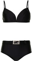 Thumbnail for your product : Fendi Pre-Owned 2000s FF plaque belt bikini set