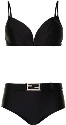 Fendi Pre-Owned 2000s FF plaque belt bikini set