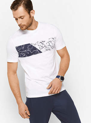 Michael Kors Palm-Print Cotton T-Shirt