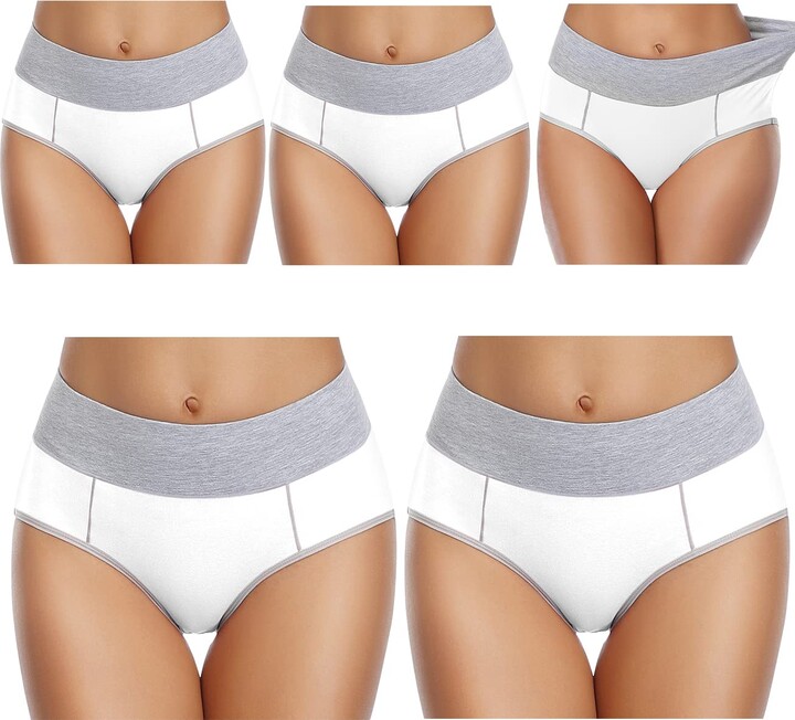wirarpa Ladies Cotton Knickers High Waisted Underwear Full Coverage