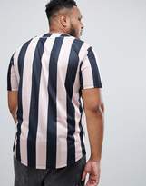 Thumbnail for your product : ASOS DESIGN Plus relaxed baseball t-shirt with vertical stripe in poly