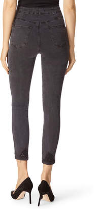J Brand Natasha Sky-High Crop Skinny Jeans with Destroyed Hem