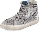 Thumbnail for your product : Golden Goose Slide Distressed Glitter High-Top Sneakers