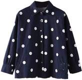 Thumbnail for your product : Choies Dark Blue Lapel Loose Denim Coat With Polka Dot Print