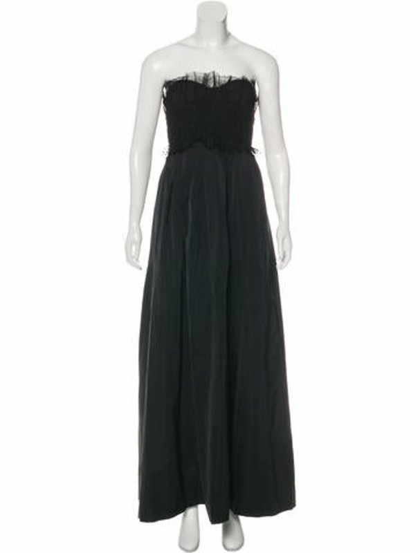 Max Mara Strapless Evening Dress Black Strapless Evening Dress - ShopStyle