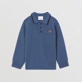 Thumbnail for your product : Burberry Childrens Long-sleeve Thomas Bear Motif Wool Blend Polo Shirt