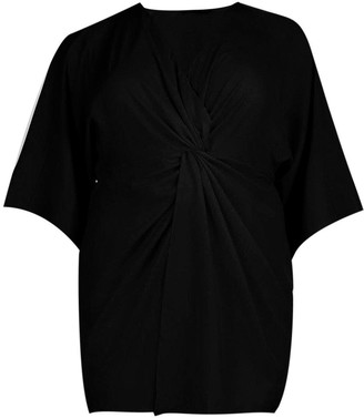 boohoo Plus Knot Detail 3/4 Sleeve Dress