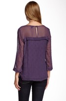 Thumbnail for your product : Ella Moss Eyelet Mesh Silk Blouse