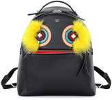 Thumbnail for your product : Fendi Large Monster Fox-Fur Backpack, Black