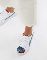 Thumbnail for your product : Puma Suede Platforms In White With Embrodiery