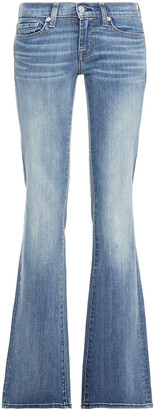 7 For All Mankind Faded Mid-rise Flared Jeans