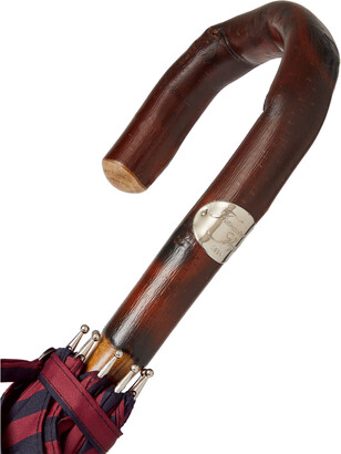 Francesco Maglia Striped Chestnut Wood-Handle Umbrella