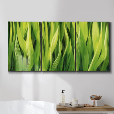 Wildon Home Landscape At Port On Canvas 3 Pieces Print