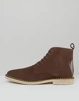 Thumbnail for your product : ASOS Design Wide Fit Desert Boots In Brown Suede With Leather Detail