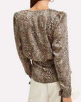 Thumbnail for your product : Ronny Kobo Crosella Leopard Crossover Blouse