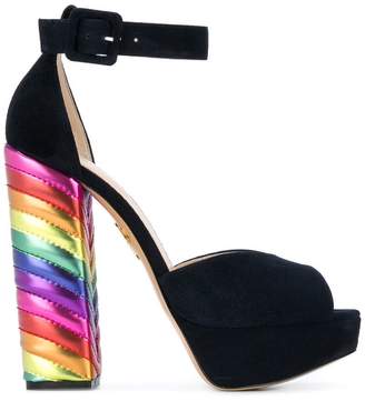 Charlotte Olympia Eugenie rainbow heel sandals