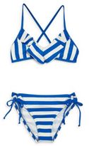 Thumbnail for your product : Ella Moss Girl's Two-Piece Striped Bikini Set